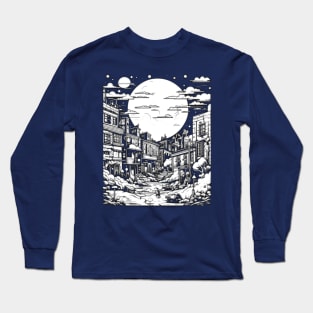 Abandoned CityScape At Night Long Sleeve T-Shirt